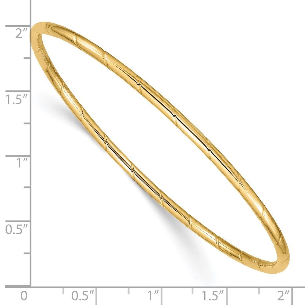 10K Gelbgold 2.5mm Gerillt Schieber-on Armreif