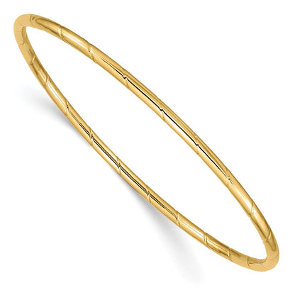 10K Gelbgold 2.5mm Gerillt Schieber-on Armreif