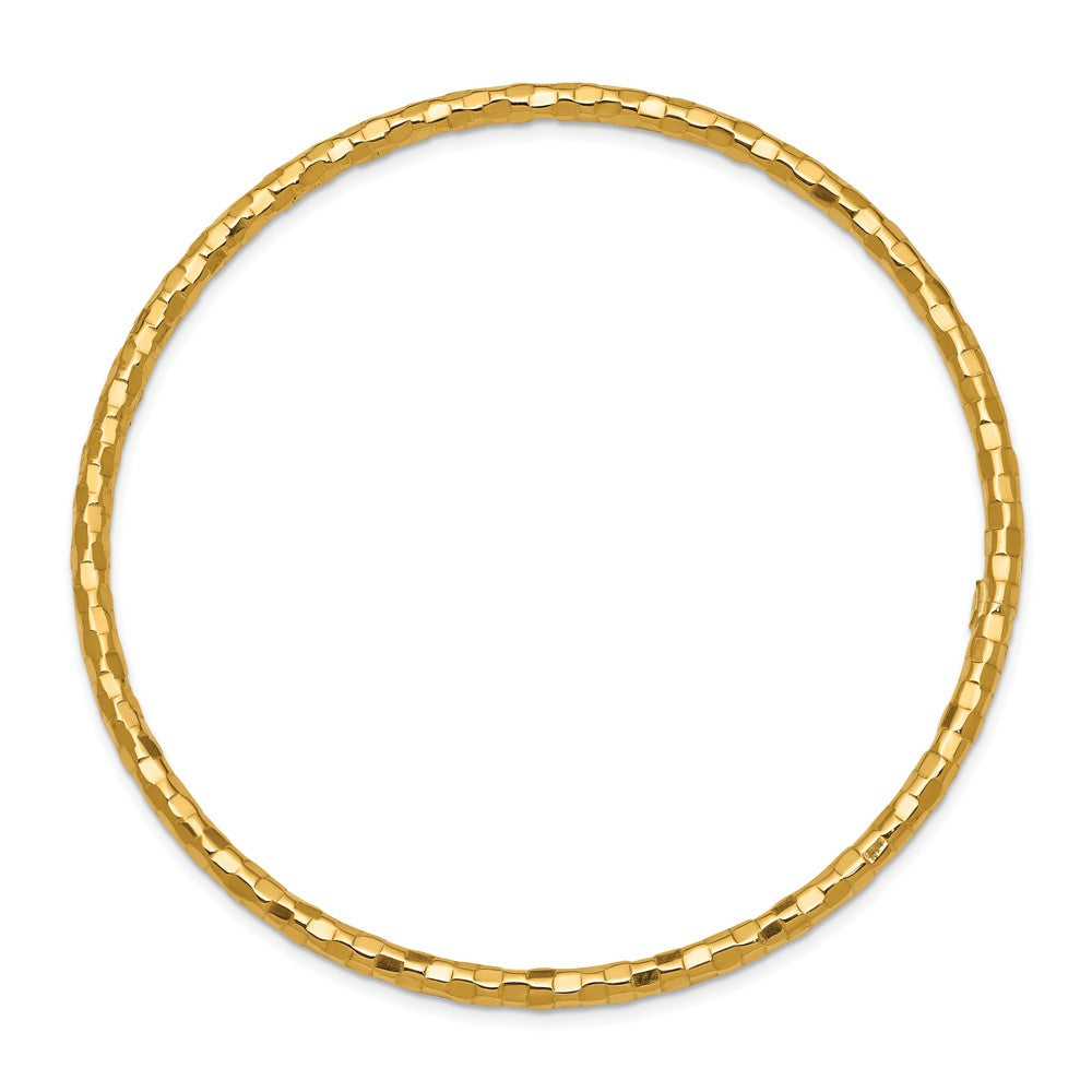 10K Gelbgold Poliert Strukturiert Schieber-on Armreif Armband