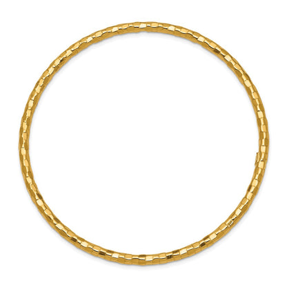 10K Gelbgold Poliert Strukturiert Schieber-on Armreif Armband