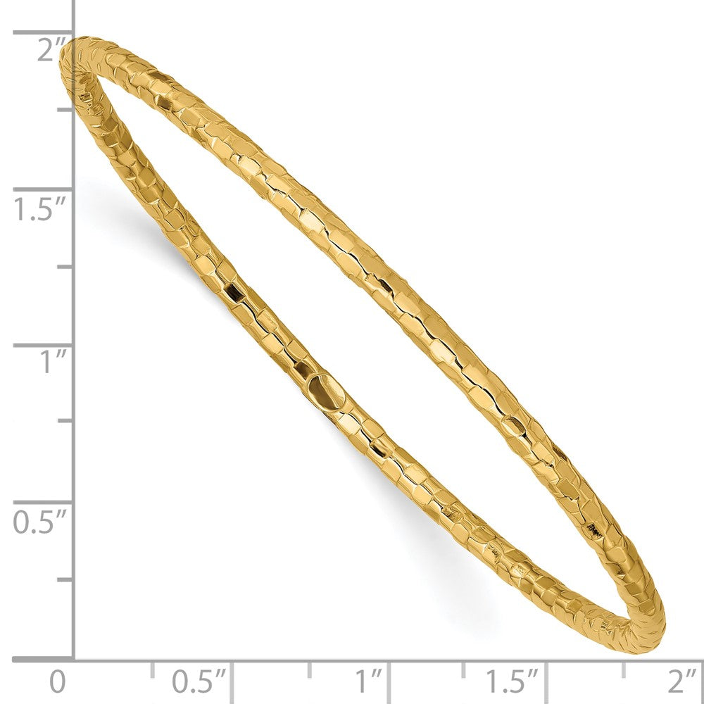 10K Gelbgold Poliert Strukturiert Schieber-on Armreif Armband