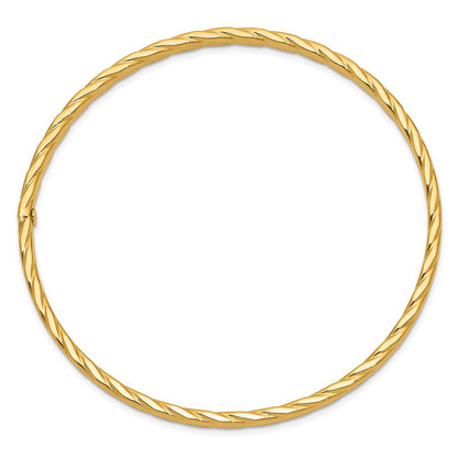 10K Gelbgold 10K 4mm Strukturiert Gedreht Schieber-on Armreif