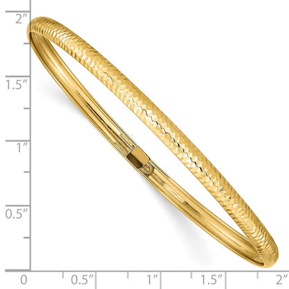 10K Gelbgold Strukturiert Flexibel Armreif