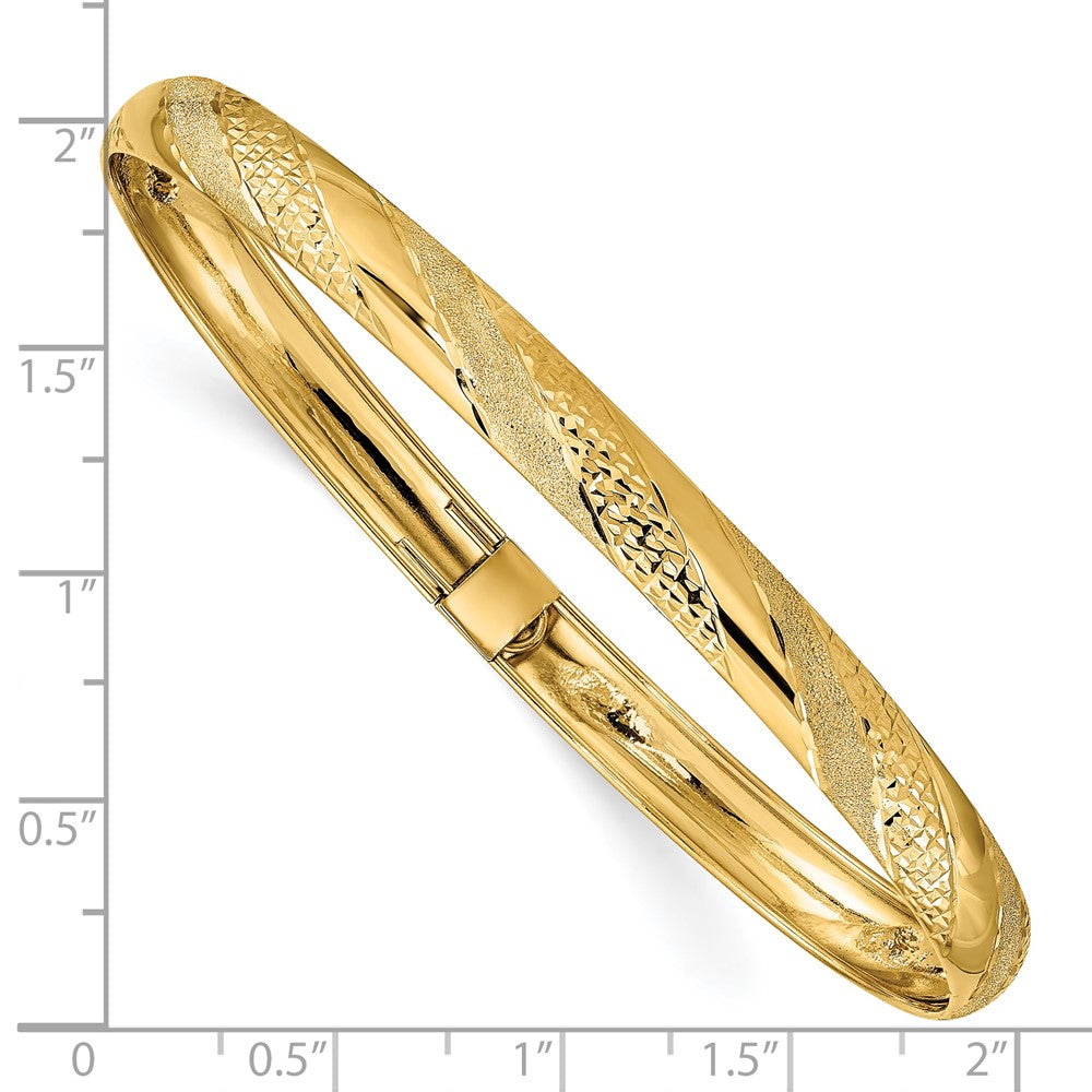 10K Gelbgold Gedreht Diamantiert Flexibel Armreif