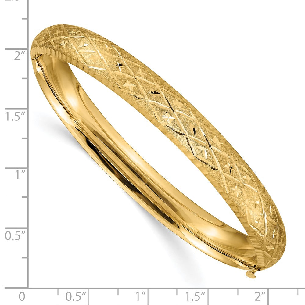 10K Gelbgold 5/16 Diamantiert Fantasie Klappbar Armreif Armband