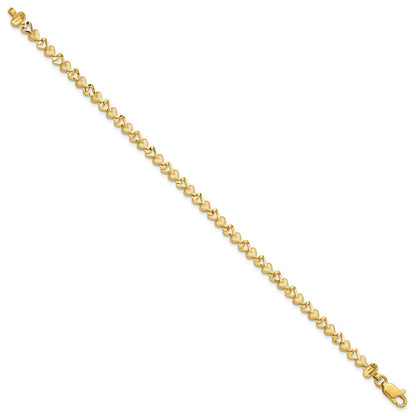 10K Gelbgold Herz Armband