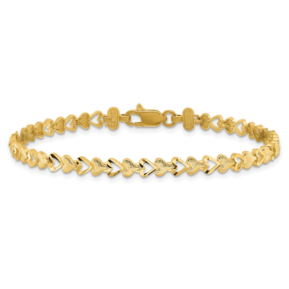 10K Gelbgold Herz Armband