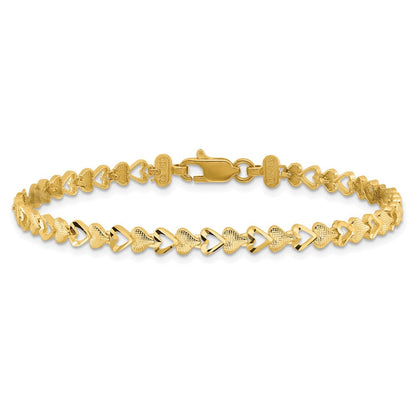 10K Gelbgold Herz Armband
