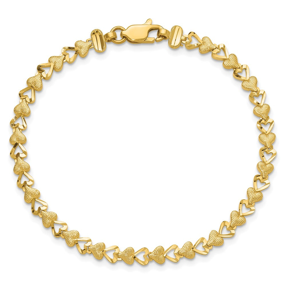 10K Gelbgold Herz Armband