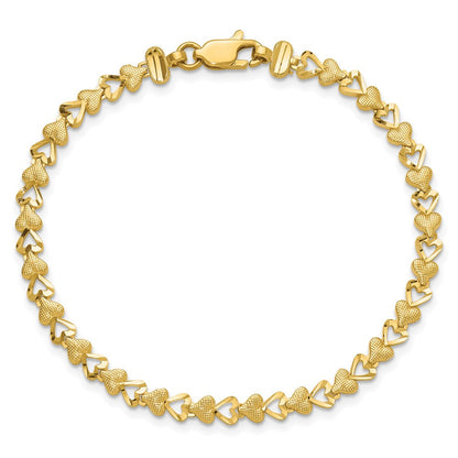 10K Gelbgold Herz Armband