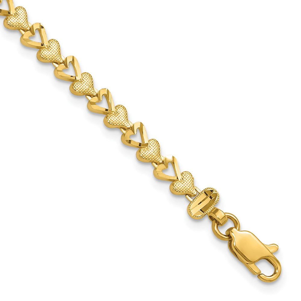 10K Gelbgold Herz Armband