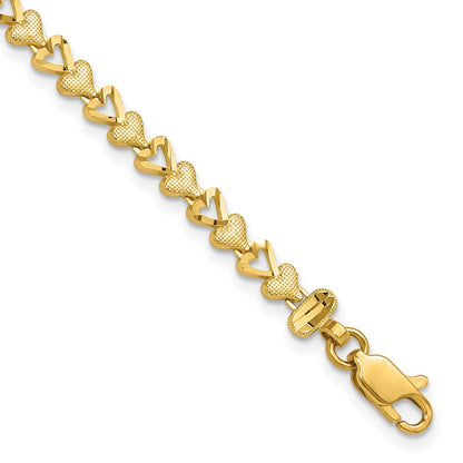 10K Gelbgold Herz Armband