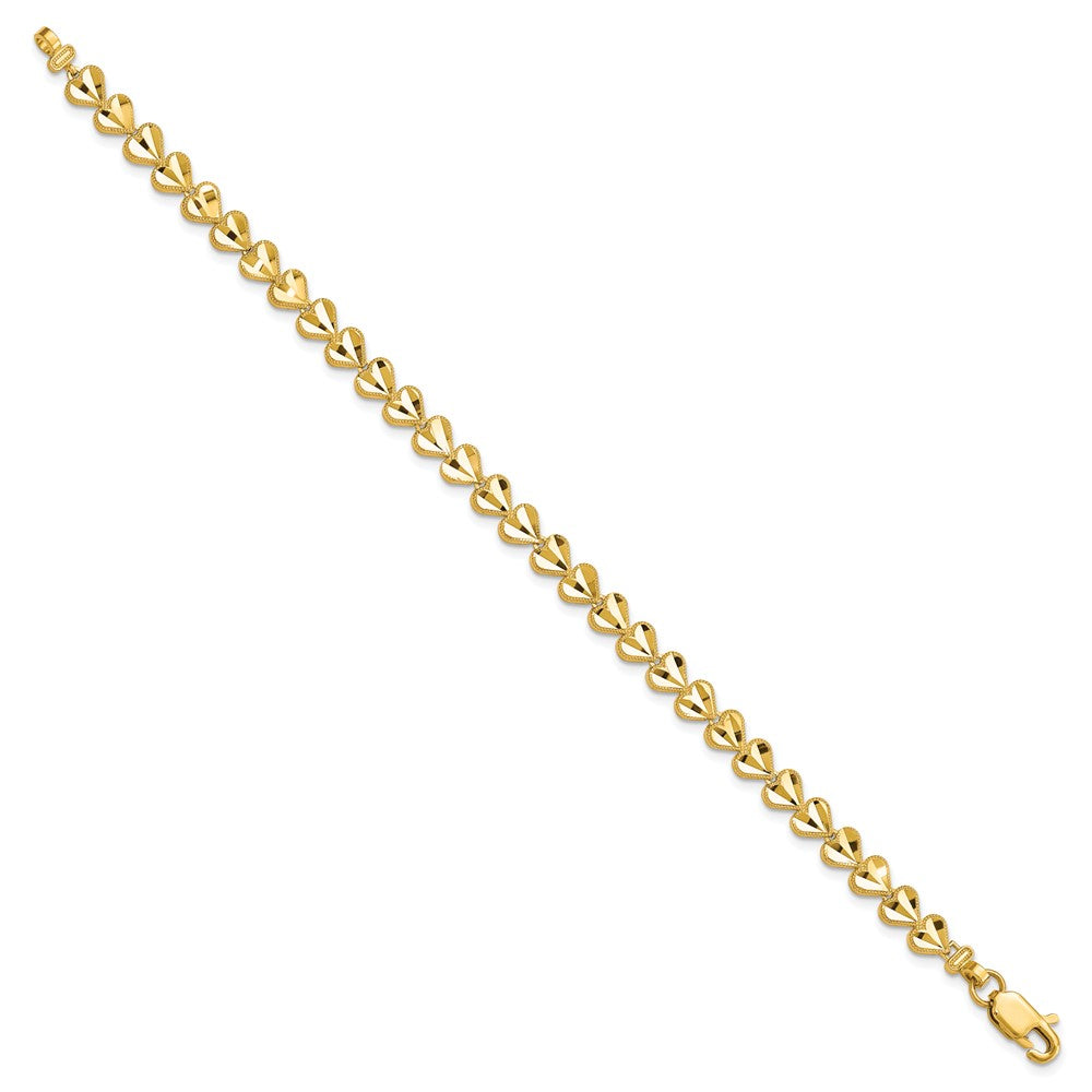 10K Gelbgold Herz Armband