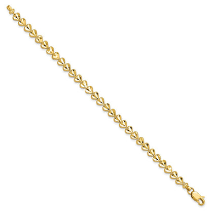 10K Gelbgold Herz Armband