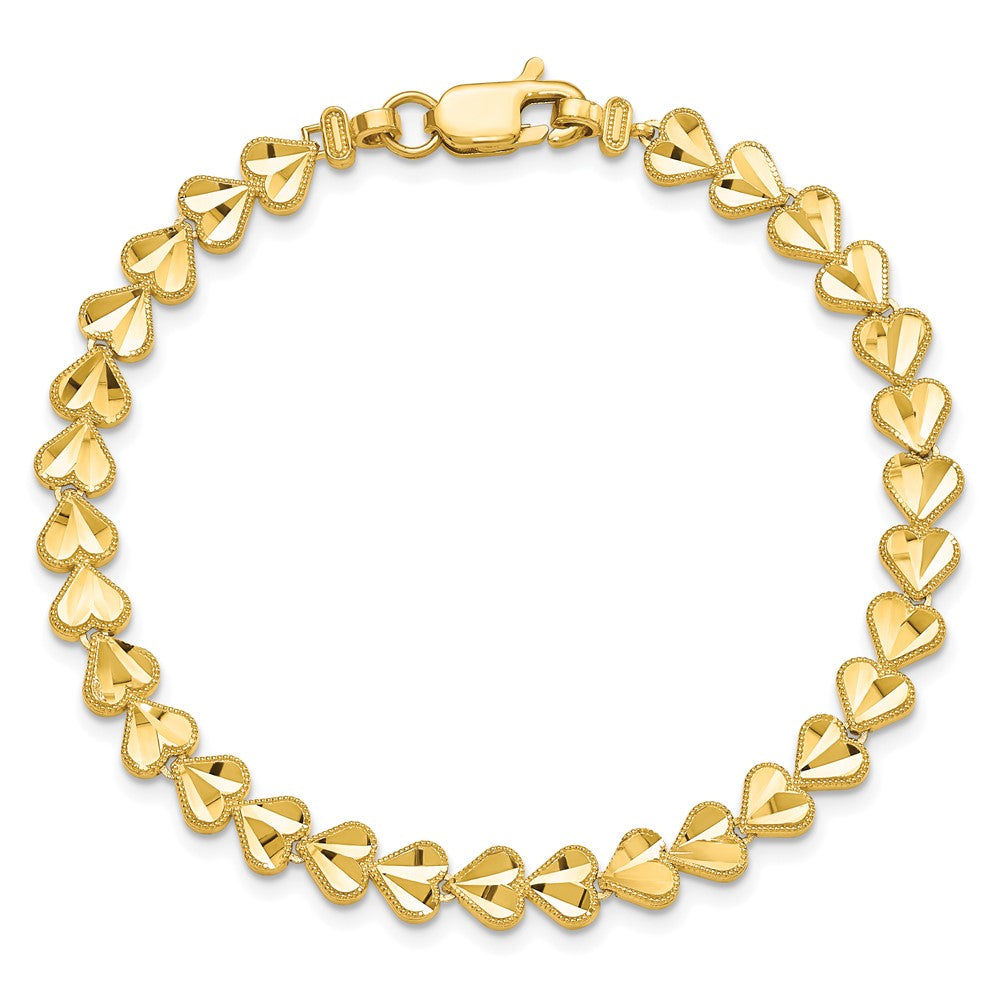 10K Gelbgold Herz Armband