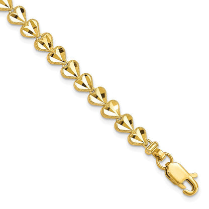 10K Gelbgold Herz Armband