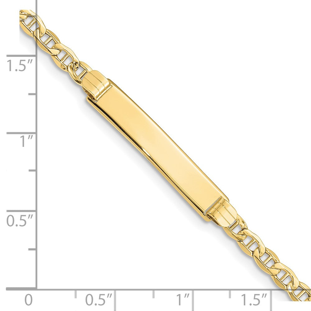 10K Gelbgold Halbmassiv Anker Glieder Id Gliederarmband