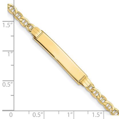 10K Gelbgold Halbmassiv Anker Glieder Id Gliederarmband