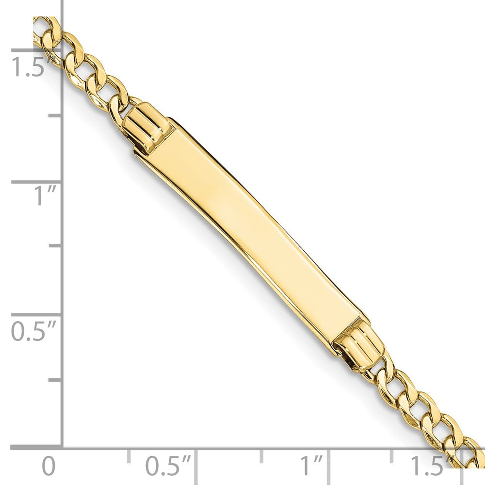 10K Gelbgold Halbmassiv Panzer Glieder Id Gliederarmband
