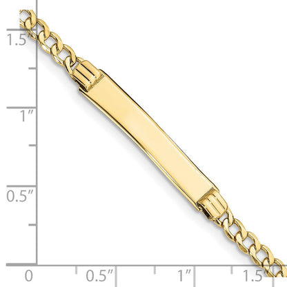 10K Gelbgold Halbmassiv Panzer Glieder Id Gliederarmband
