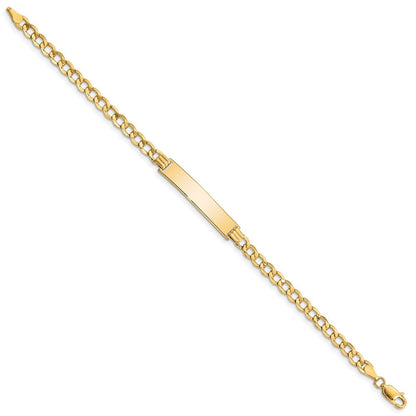 10K Gelbgold Halbmassiv Panzer Glieder Id Gliederarmband
