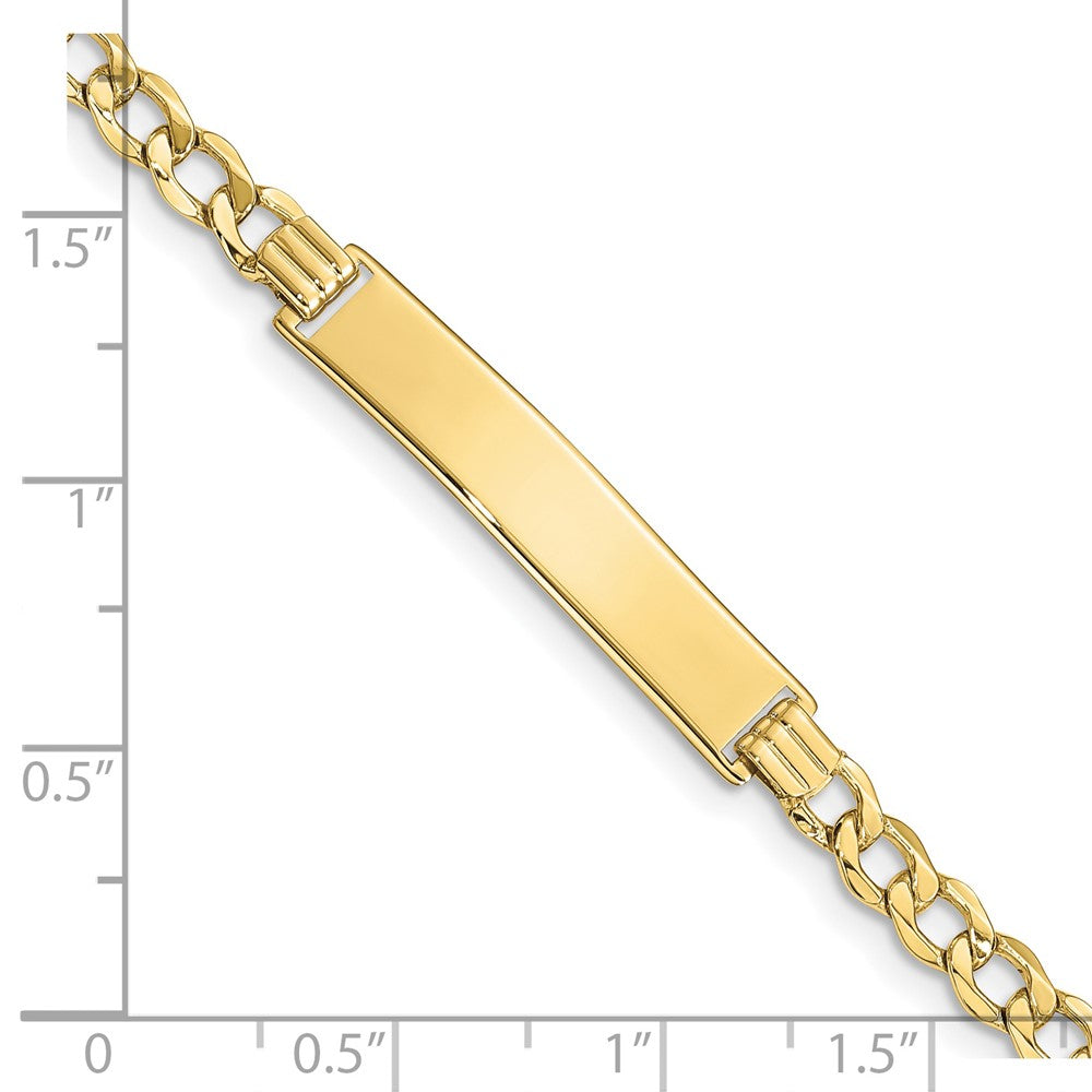 10K Gelbgold Halbmassiv Panzer Glieder Id Gliederarmband