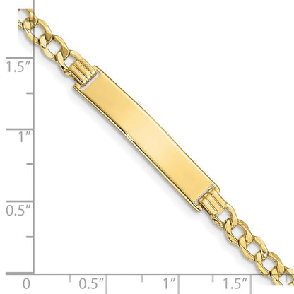 10K Gelbgold Halbmassiv Panzer Glieder Id Gliederarmband