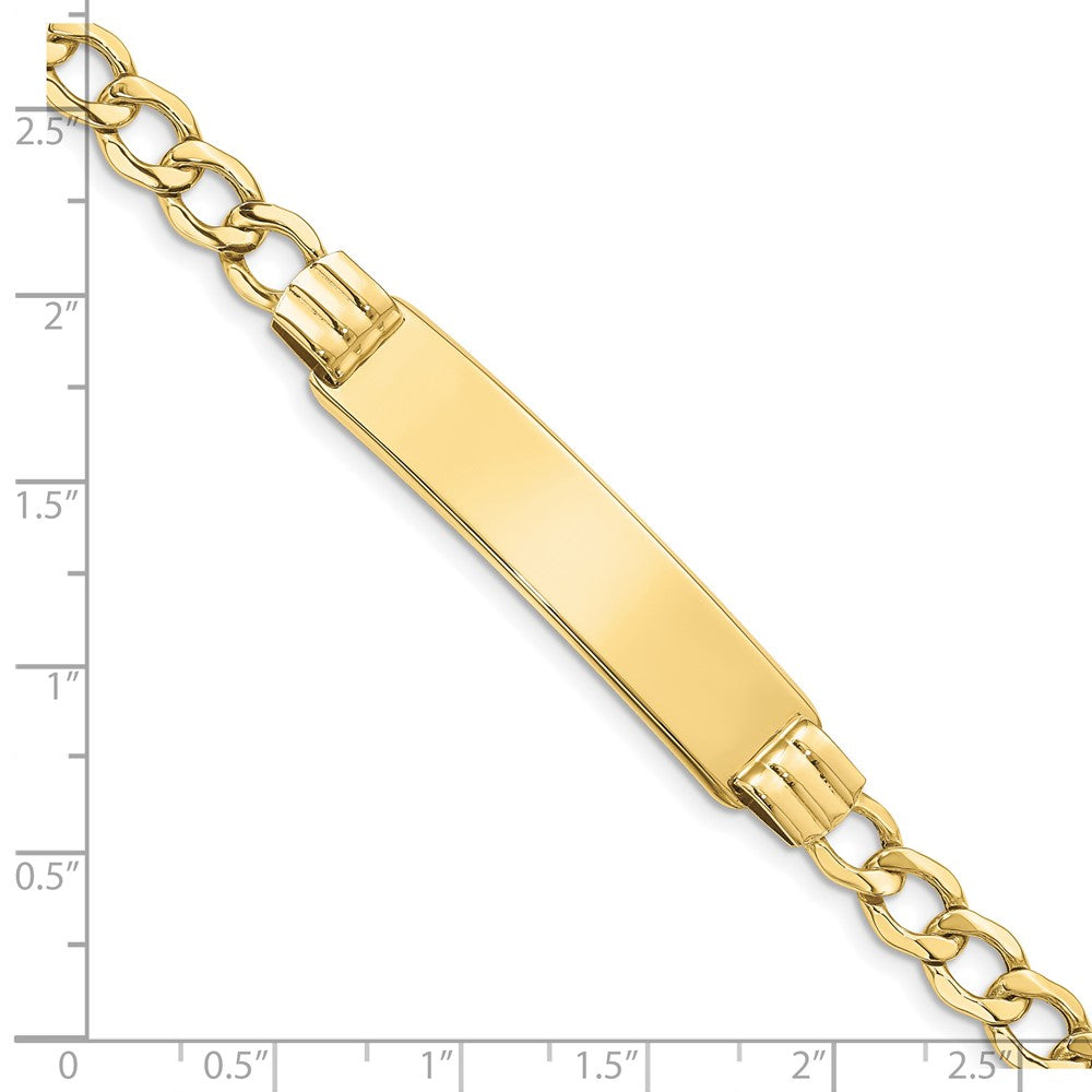 10K Gelbgold Halbmassiv Panzer Glieder Id Gliederarmband
