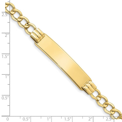 10K Gelbgold Halbmassiv Panzer Glieder Id Gliederarmband