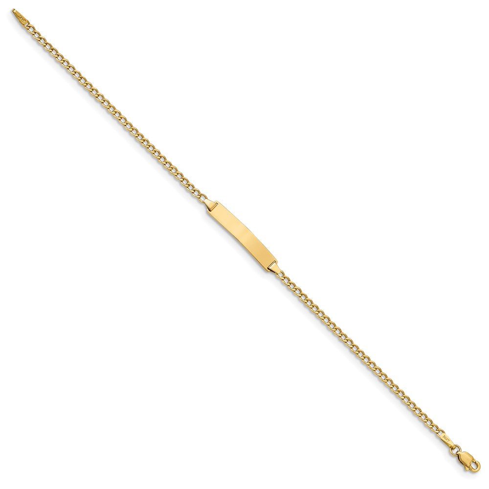 10K Gelbgold Halbmassiv Panzer Glieder Id Gliederarmband