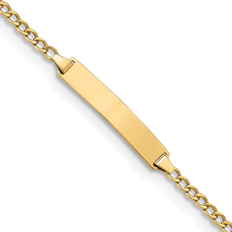 10K Gelbgold Halbmassiv Panzer Glieder Id Gliederarmband