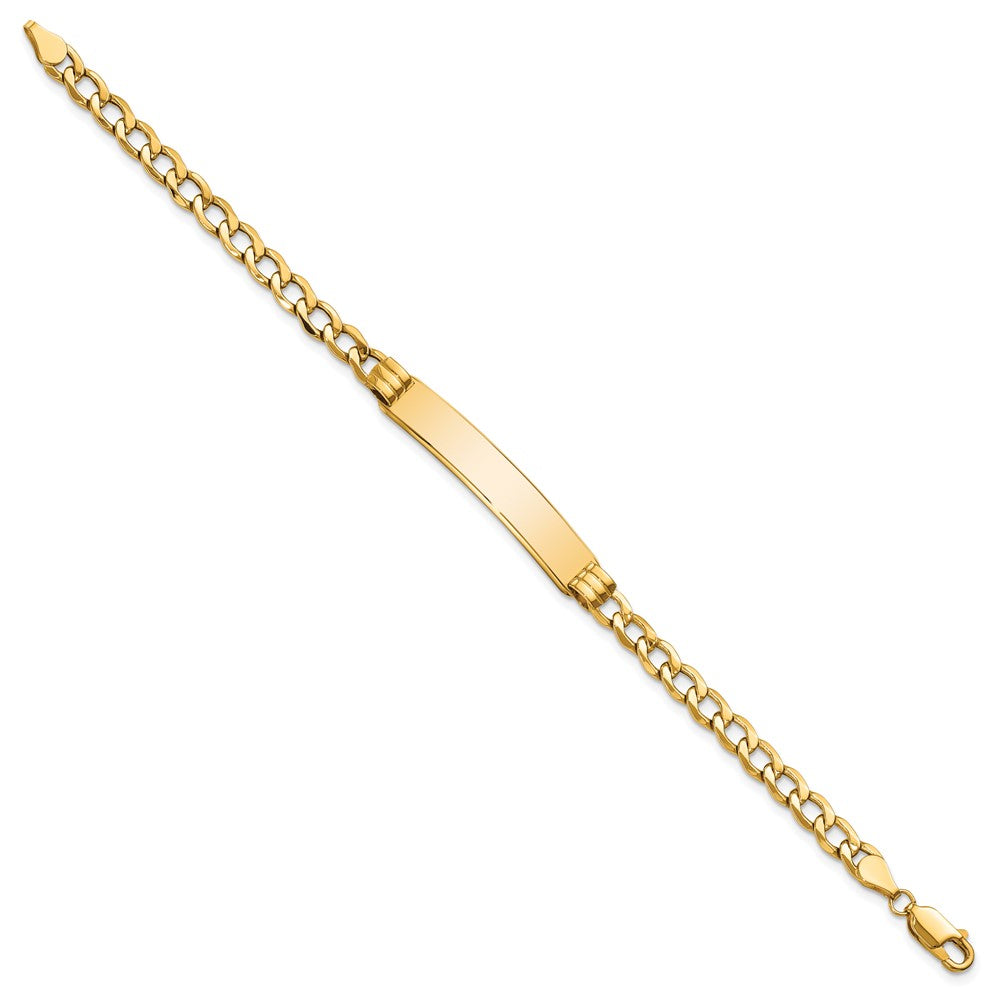 10K Gelbgold Halbmassiv Panzer Glieder Id Gliederarmband