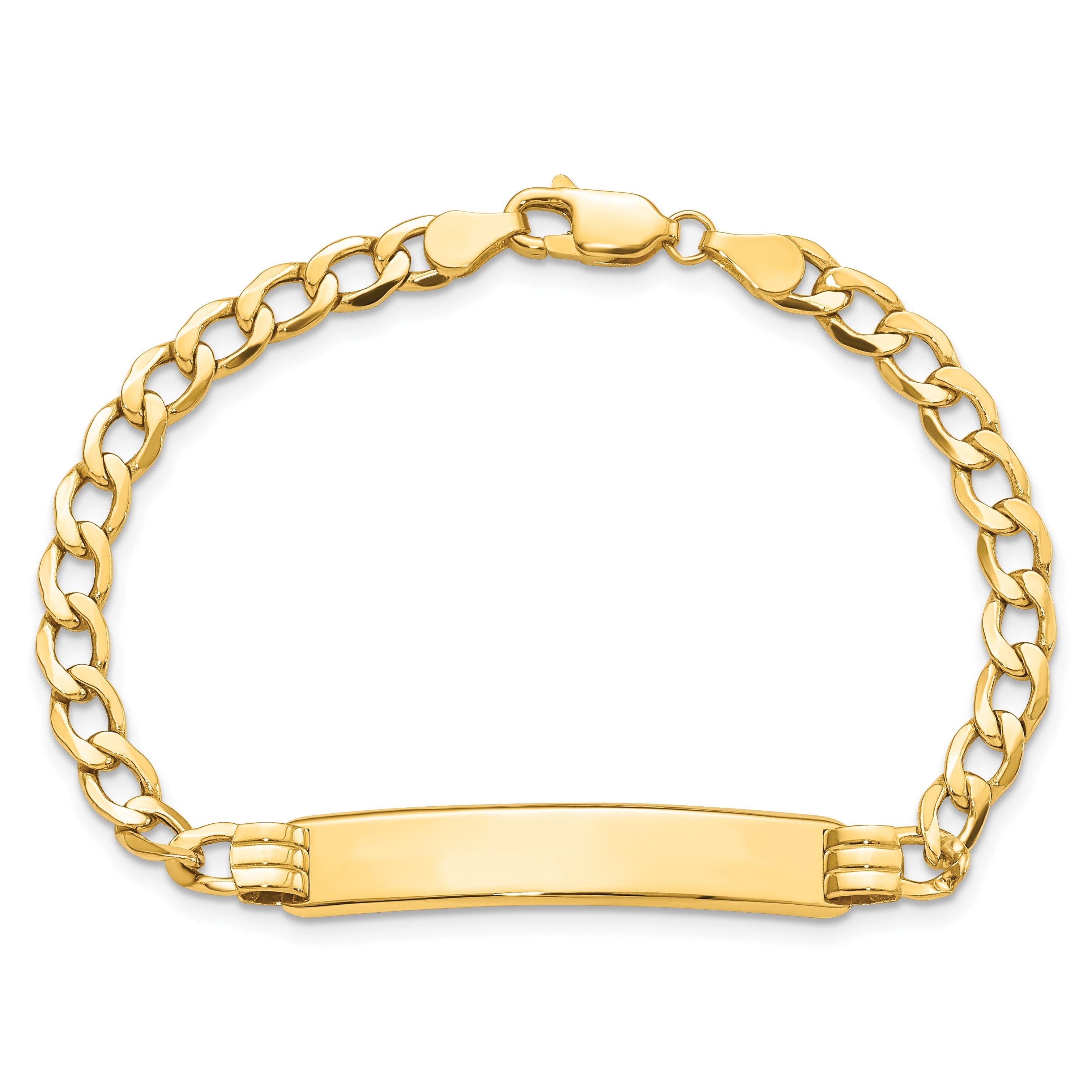 10K Gelbgold Halbmassiv Panzer Glieder Id Gliederarmband