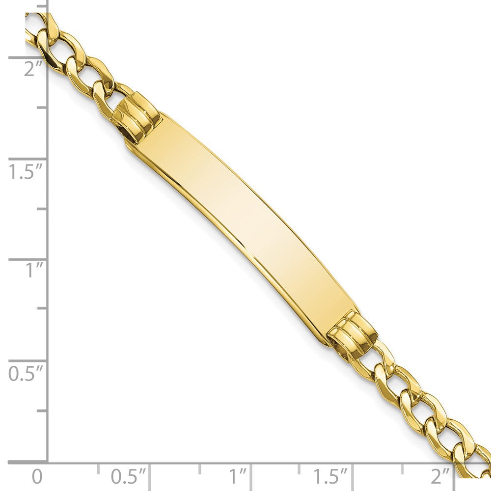 10K Gelbgold Halbmassiv Panzer Glieder Id Gliederarmband