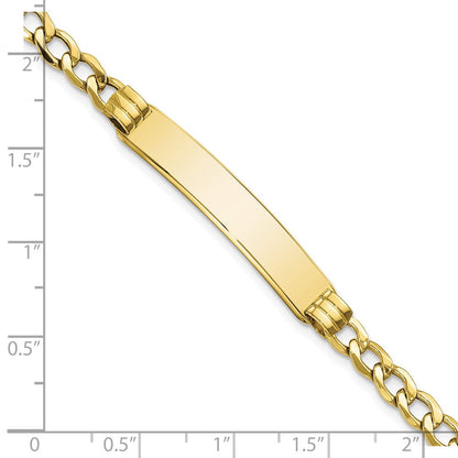 10K Gelbgold Halbmassiv Panzer Glieder Id Gliederarmband