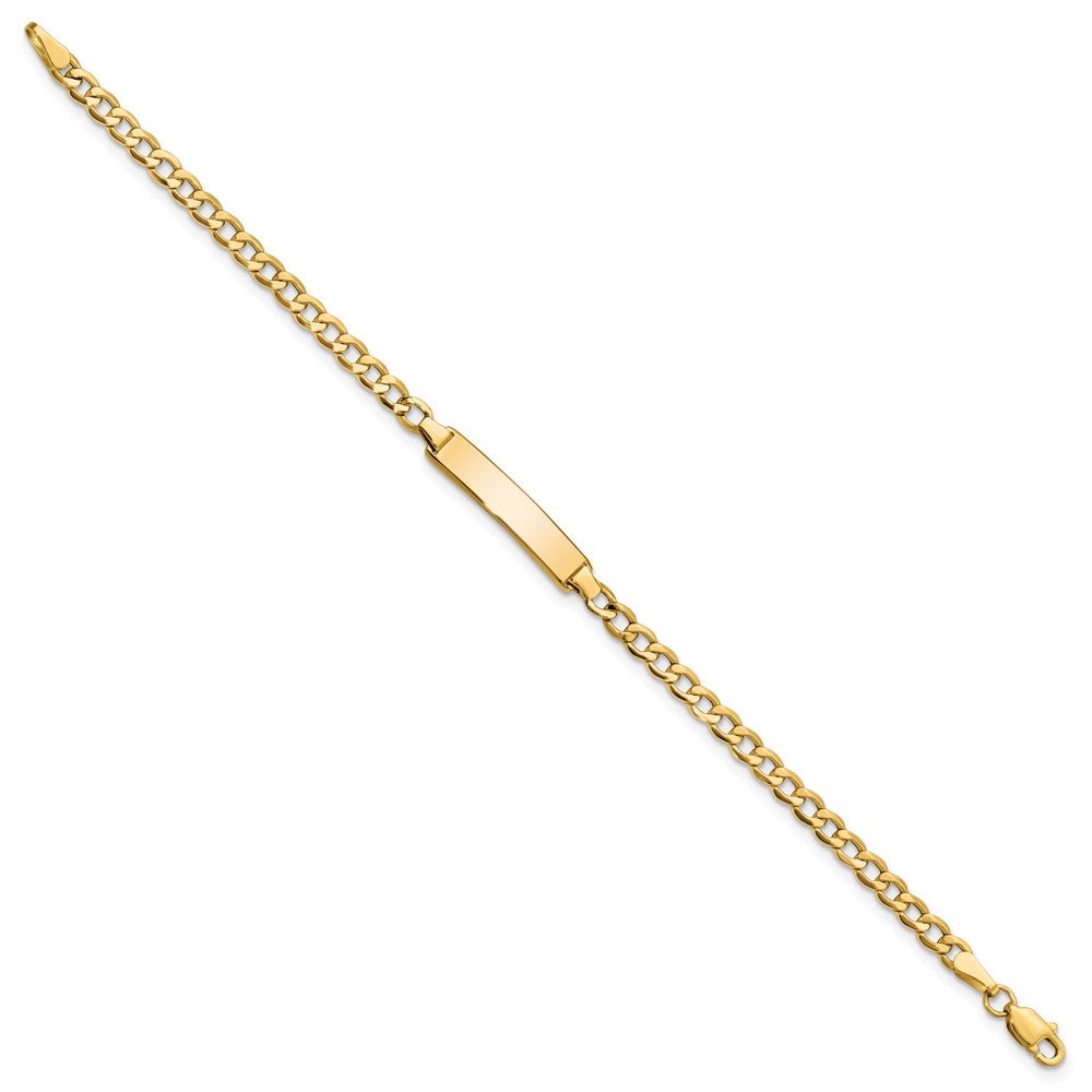10K Gelbgold Halbmassiv Panzer Glieder Id Gliederarmband