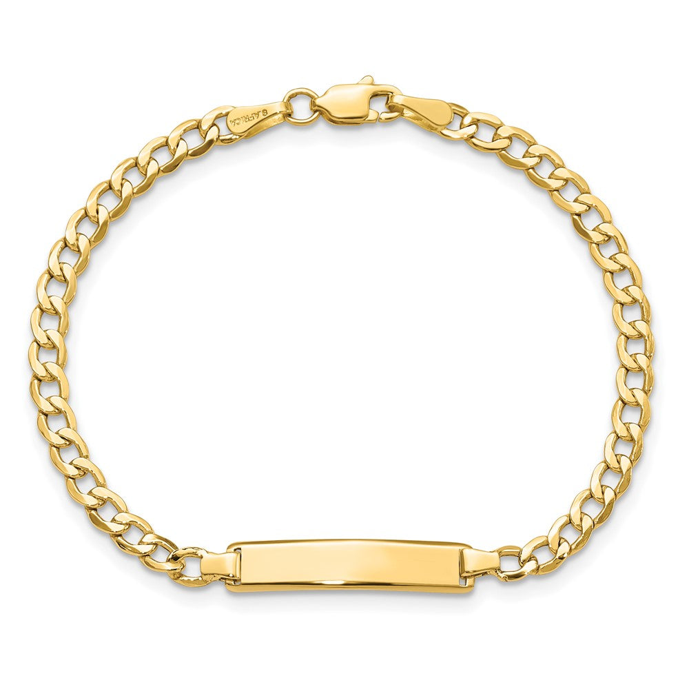 10K Gelbgold Halbmassiv Panzer Glieder Id Gliederarmband