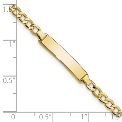 10K Gelbgold Halbmassiv Panzer Glieder Id Gliederarmband
