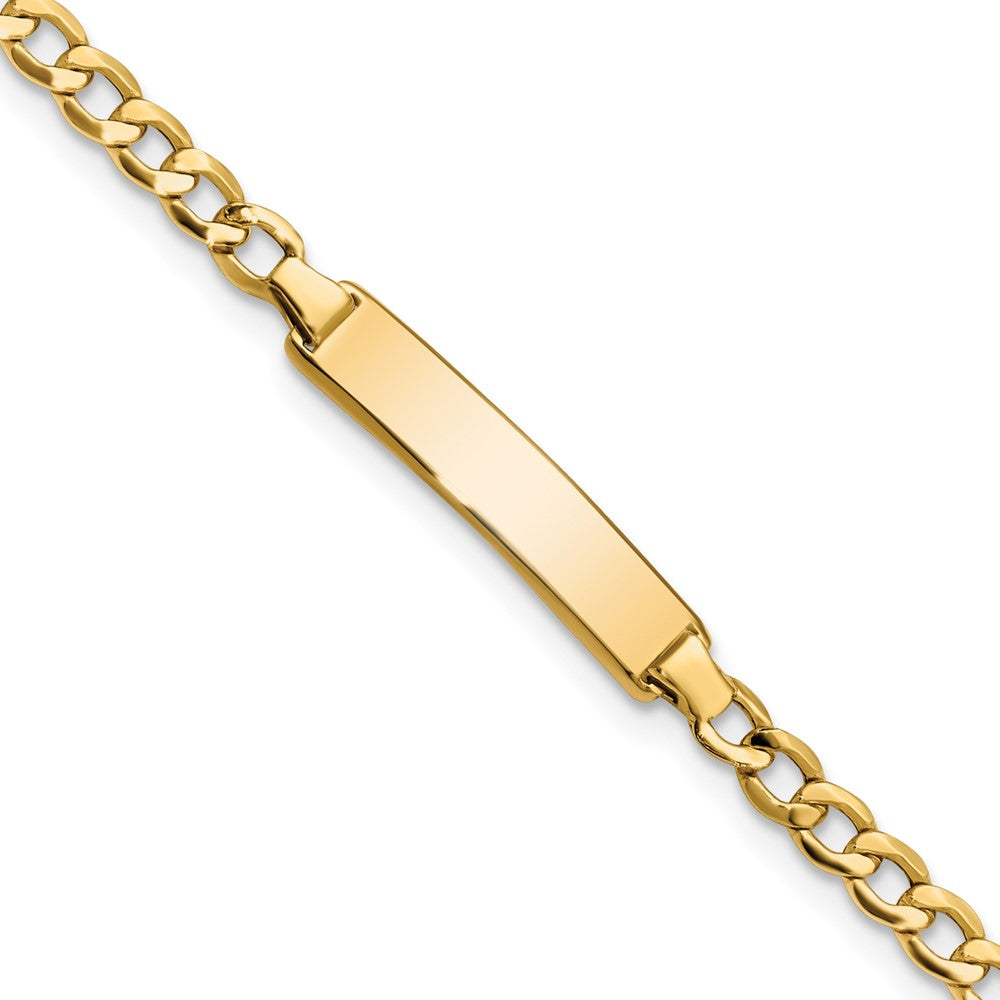 10K Gelbgold Halbmassiv Panzer Glieder Id Gliederarmband