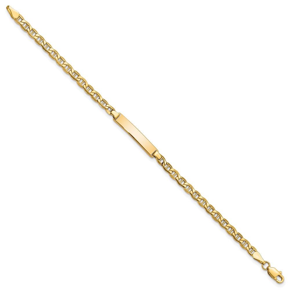 10K Gelbgold Halbmassiv Anker Glieder Id Gliederarmband