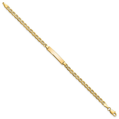 10K Gelbgold Halbmassiv Anker Glieder Id Gliederarmband