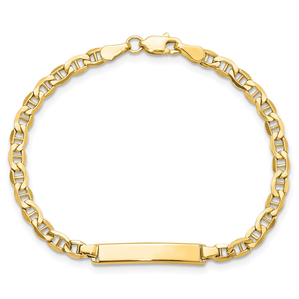 10K Gelbgold Halbmassiv Anker Glieder Id Gliederarmband