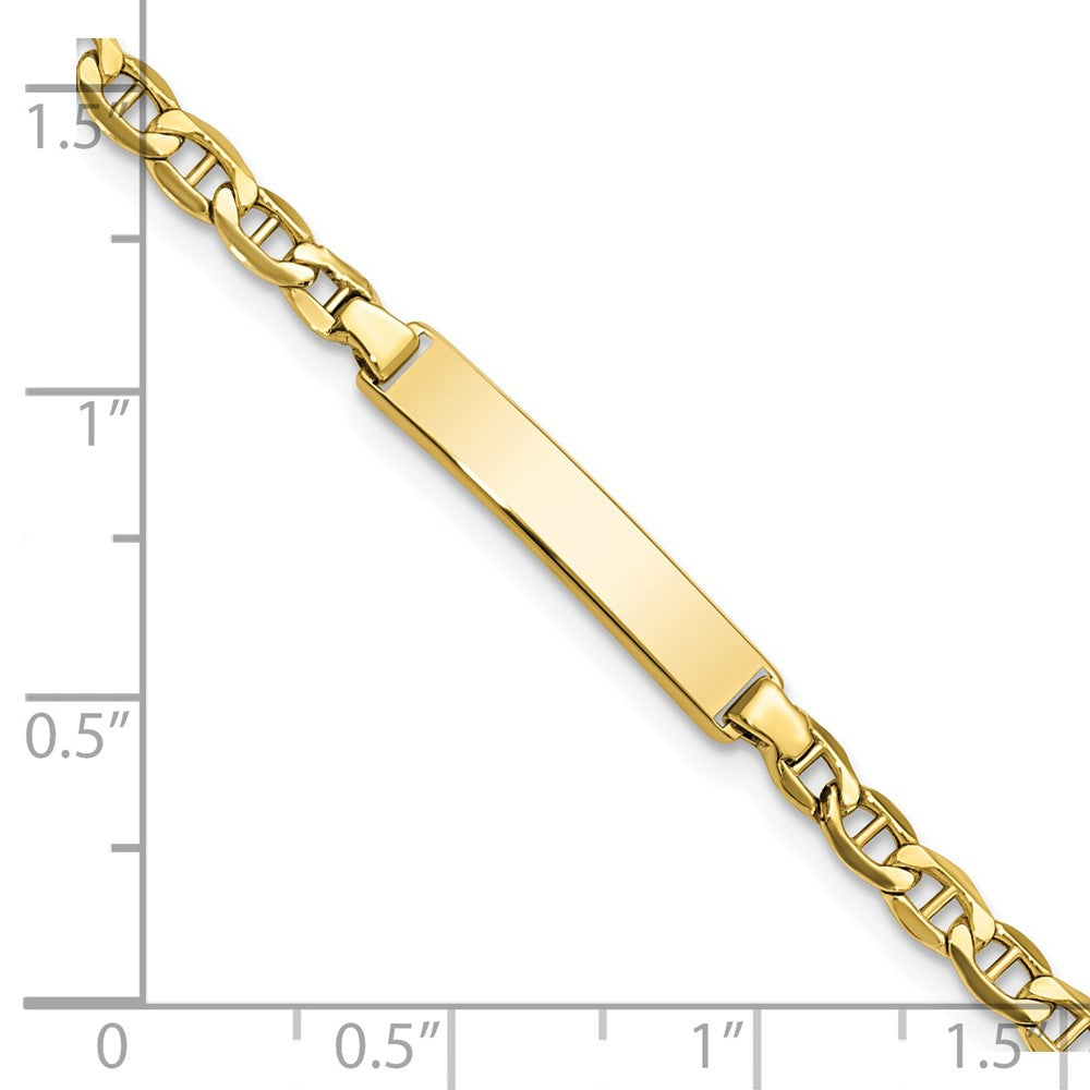 10K Gelbgold Halbmassiv Anker Glieder Id Gliederarmband