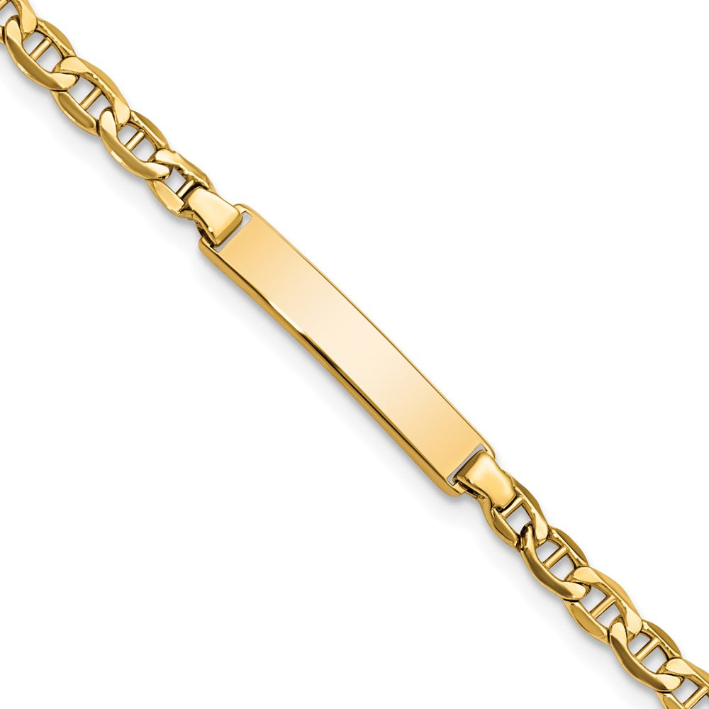 10K Gelbgold Halbmassiv Anker Glieder Id Gliederarmband