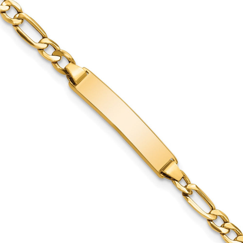 10K Gelbgold Halbmassiv Figaro Glieder Id Gliederarmband