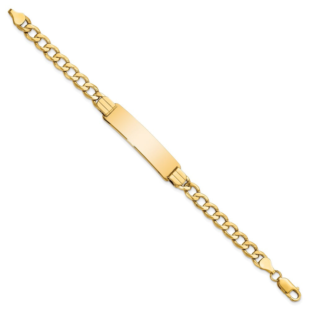 10K Gelbgold Halbmassiv Panzer Glieder Id Gliederarmband