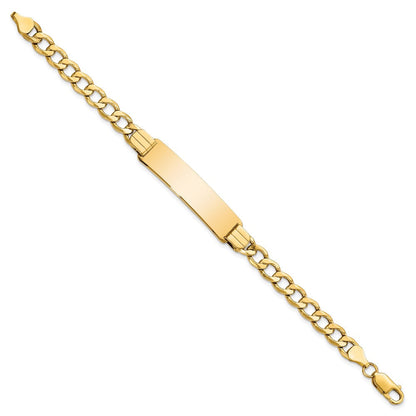 10K Gelbgold Halbmassiv Panzer Glieder Id Gliederarmband