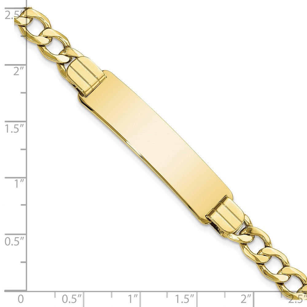 10K Gelbgold Halbmassiv Panzer Glieder Id Gliederarmband