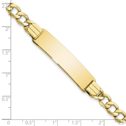 10K Gelbgold Halbmassiv Panzer Glieder Id Gliederarmband