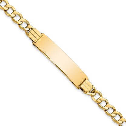 10K Gelbgold Halbmassiv Panzer Glieder Id Gliederarmband